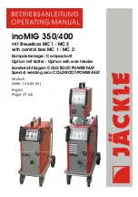 Jackle inoMIG 350 Operating Manual предпросмотр