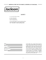 Preview for 5 page of Jackson AJ-64CE Installation/Operation & Technical Manual