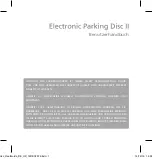 Jacob Jensen Electronic Parking Disc II User Manual preview