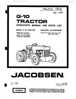 Jacobsen G-10 Operator'S Manual And Parts List preview