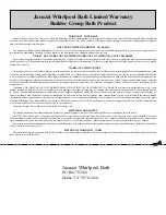 Предварительный просмотр 7 страницы Jacuzzi Vantage Installation Instructions Manual