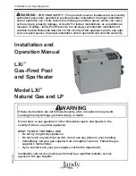 Jandy LXi Installation And Operation Manual preview