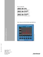 janitza UMG 96-PA User Manual And Technical Specifications preview