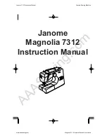 Janome Magnolia 7312 Instruction Manual preview