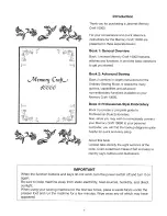 Preview for 3 page of Janome Memory Craft 10000 Embroidery Manual