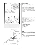 Preview for 67 page of Janome Memory Craft 10000 General Information Manual