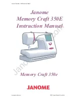 Janome Memory Craft 350e Instruction Manual preview