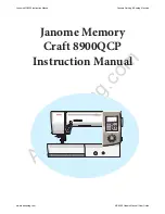 Janome Memory Craft 8900QCP Instruction Manual preview