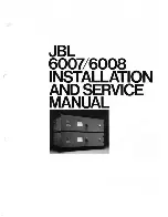 Preview for 1 page of JBL 6007 Installation And Service Manual