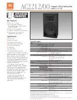 JBL Application Engineered AC2212/00 Brochure & Specs preview