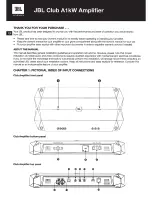 Preview for 2 page of JBL Club Series Owner'S Manual