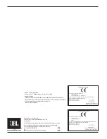 Предварительный просмотр 4 страницы JBL GTO5355 Owner'S Manual