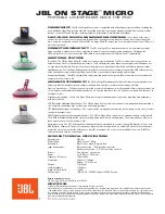 Предварительный просмотр 2 страницы JBL JBL On Stage Micro Specifications