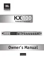 JBL KX100 Owner'S Manual preview