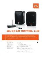 JBL On Air Control 2.4G Specifications предпросмотр