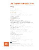 Предварительный просмотр 2 страницы JBL On Air Control 2.4G Specifications