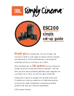 JBL SIMPLY CINEMA ESC200 Setup Manual preview