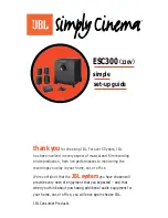 JBL Simply Cinema ESC300 Setup Manual preview
