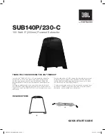 Preview for 1 page of JBL SUB140P/230 Quick Setup Manual