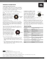 Предварительный просмотр 5 страницы JBL SUB550P Owner'S Manual
