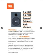 JBL TLX PS10 Simple Setup Manual предпросмотр