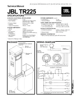 Preview for 1 page of JBL TR225 Specifications