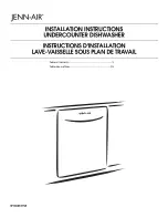 Jenn-Air Dishwasher Installation Instructions Manual предпросмотр