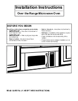 Jenn-Air JMV8186AA Installation Instructions Manual предпросмотр