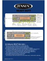 Предварительный просмотр 2 страницы Jensen JHD1510 - Heavy Duty AM/FM/Weather Band... Quick Reference Manual