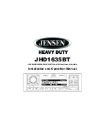 Jensen JHD1635BT Installation And Operation Manual preview
