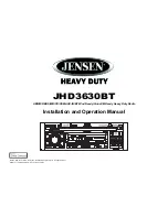 Jensen JHD3630BT Installation And Operation Manual preview