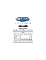 Предварительный просмотр 1 страницы Jensen JWM40 Installation And Owner'S Manual