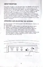 Предварительный просмотр 6 страницы Jensen TV920 Owner'S Manual