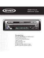 Jensen VM9213 - Touch Screen MultiMedia Receiver Quick Reference Manual preview