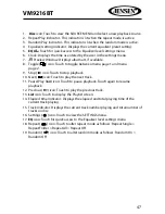 Preview for 47 page of Jensen VM9216BT Operating Instructions Manual