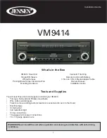 Jensen VM9414 Installation Manual preview