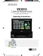 Предварительный просмотр 1 страницы Jensen VX3010 Operating Instructions Manual