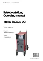 JESS WELDING ProTIG 350AC/DC Operating Manual preview