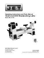 Предварительный просмотр 1 страницы Jet JWL-1221VS Operating Instructions And Parts Manual