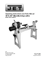 Предварительный просмотр 1 страницы Jet JWL-1840EVS Operating Instructions And Parts Manual