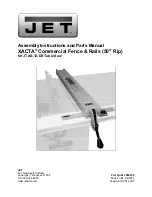 Jet XACTA Assembly Instructions And Parts Manual preview