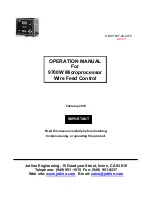 Предварительный просмотр 1 страницы Jetline 9700W Operation Manual