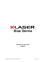 K-LASER Blue Derma Operating	 Instruction preview