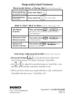 Preview for 2 page of K40 RL200i Quick Reference Manual