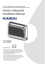 Kaisai KFAU-12HRG32X Owner'S Manual & Installation Manual preview