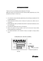 Preview for 2 page of KANSAI SPECIAL UF Series Instruction