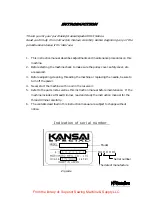 Preview for 2 page of kansai wx-8800 series Instruction