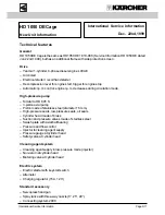 Preview for 3 page of Kärcher HD 1050 DE Cage International Service Information