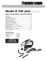 Preview for 1 page of Kärcher K 240 Operator'S Manual