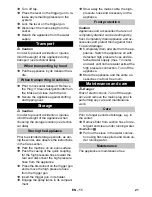 Предварительный просмотр 21 страницы Kärcher K 7 Instruction Manual